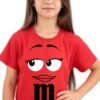1 Camiseta Vermelha Infantil Unissex m&m mod 3 mlc