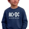 1 Blusa Moletom Infantil Ac/dc Back In Black Azul mlc