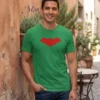 Camiseta Verde Ss Adulto Capuz Vermelho mlr