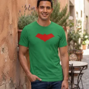 1 Camiseta Verde Ss Adulto Capuz Vermelho mlc