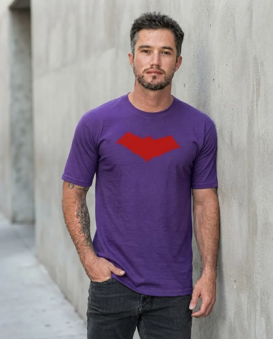 1 Camiseta Roxa Ss Adulto Capuz Vermelho mlc
