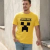 Camiseta Amarela Ss Adulto Minecraft mlca