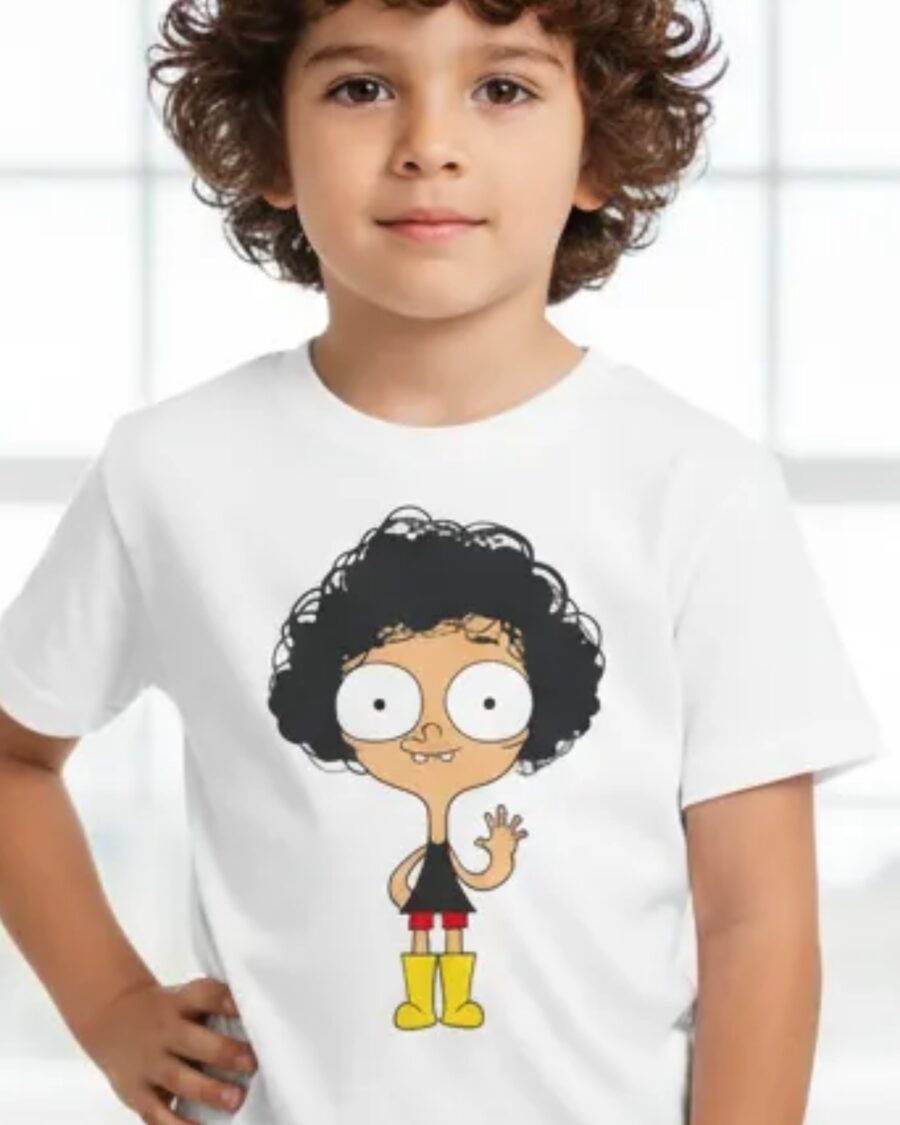 Camiseta Branca Infantil Unissex Irmao Do Jorel mlc