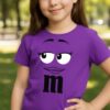 Camiseta Roxa Infantil Unissex m&m mod 3 mlr