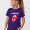 1 Camiseta Roxa Infantil Unissex Rolling Stones Logo Banda Rock mlc