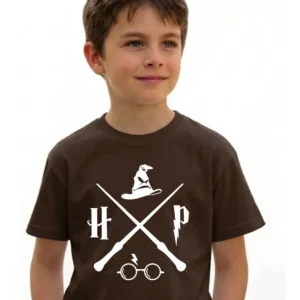 1 Camiseta Marrom Infantil Unissex Harry Potter mlc