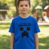 Camiseta Azul Infantil Minecraft mlc