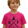 1 Camiseta Rosa Infantil Unissex Harry Potter mlc