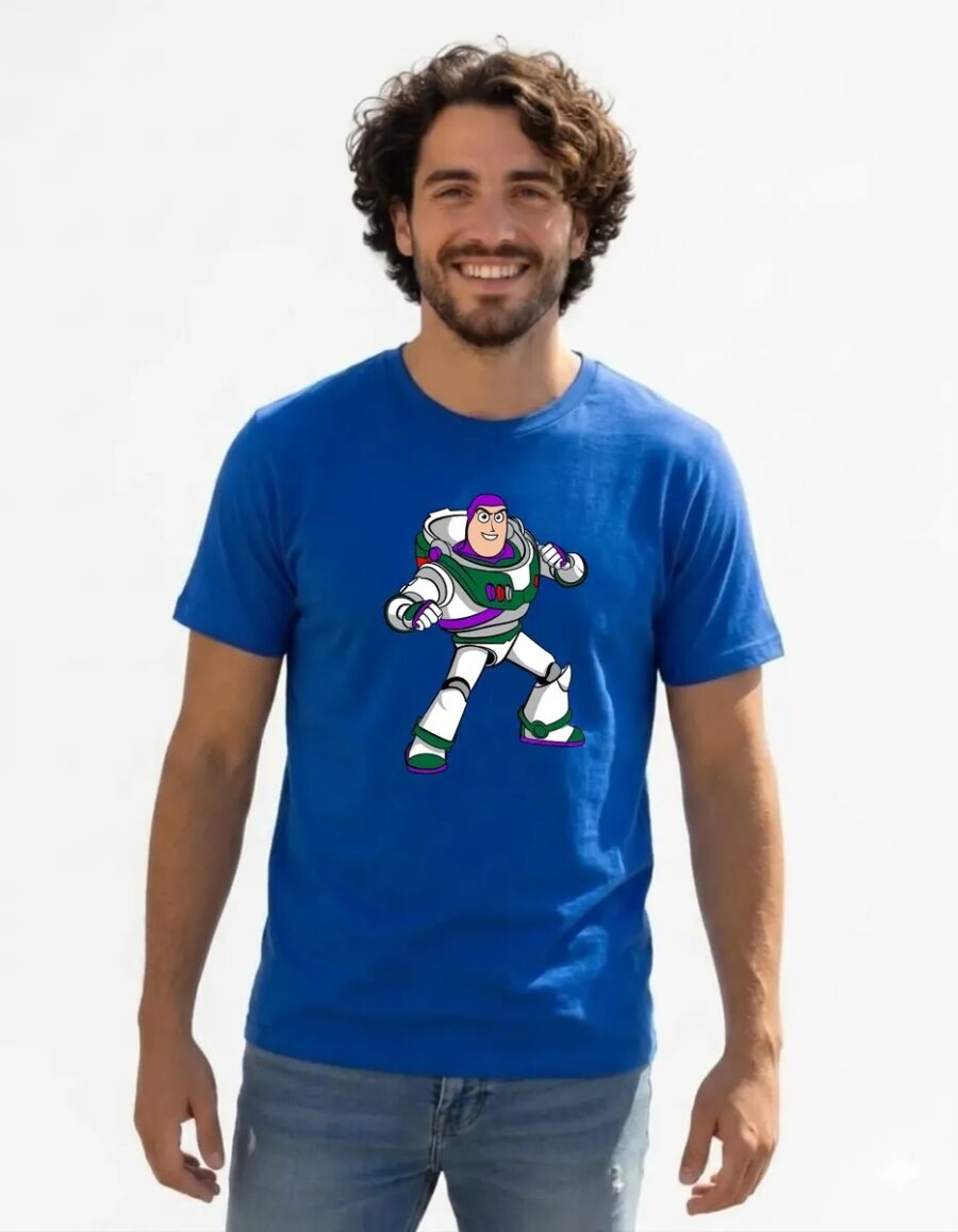 Camiseta Azul Adulto Unissex Buzz Lightyear Toy Story mlr