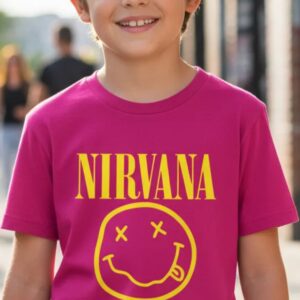 1 Camiseta Rosa Infantil Unissex Nirvana mlc
