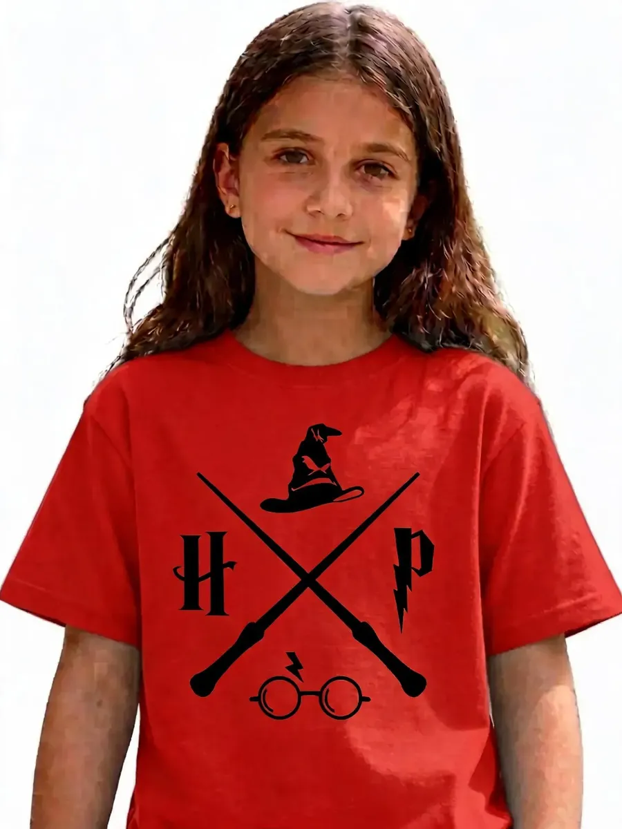 1 Camiseta Vermelha Infantil Unissex Harry Potter mlc