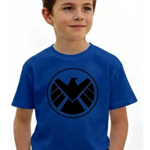 1 Camiseta Azul Infantil Unissex Shield mlc