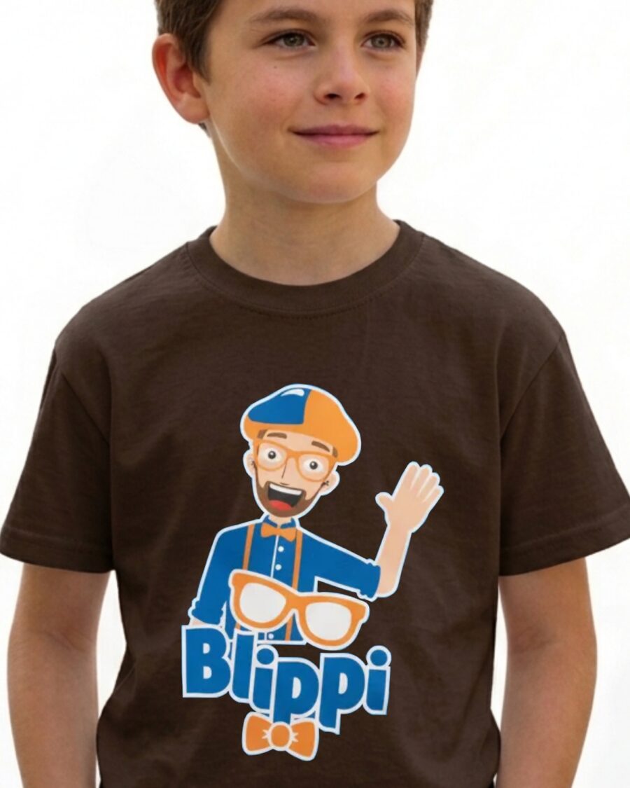Camiseta Marrom Infantil Unissex Blippi mlc