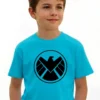 Camiseta Azul-turquesa Infantil Unissex Shield mlc