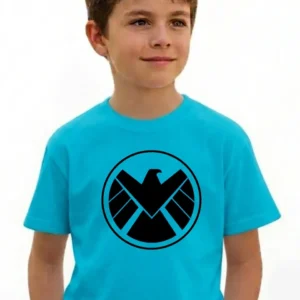 1 Camiseta Azul-turquesa Infantil Unissex Shield mlc