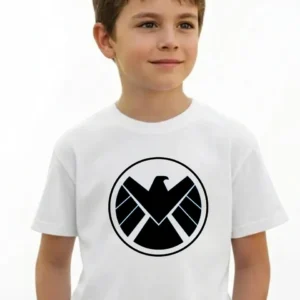1 Camiseta Branca Infantil Unissex Shield mlc