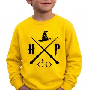 1 Moletom Amarelo Flanelado Infantil Unissex Harry Potter mlc