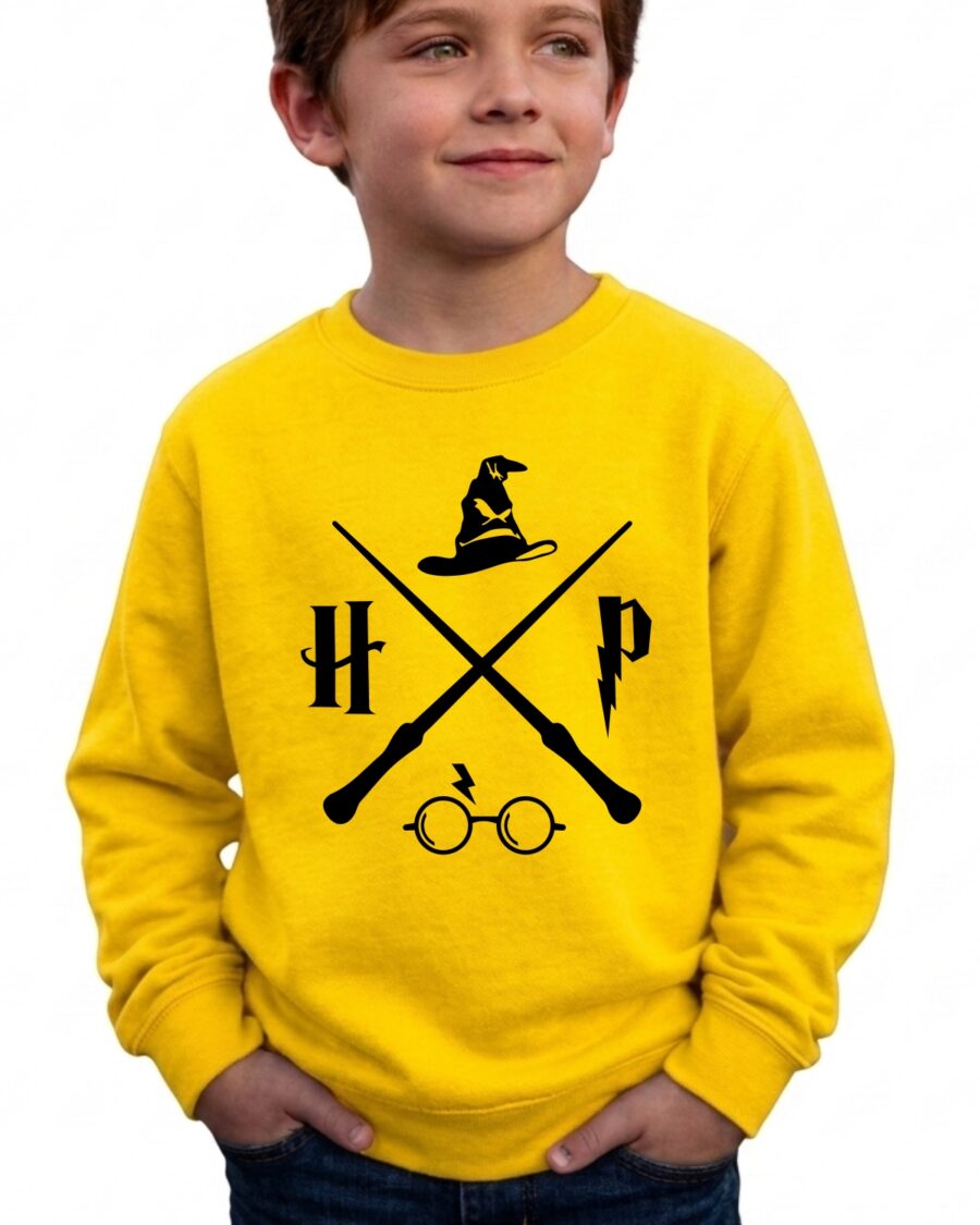 1 Moletom Amarelo Flanelado Infantil Unissex Harry Potter mlc