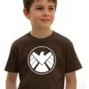 Camiseta Marrom Infantil Unissex Shield mlc