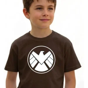 1 Camiseta Marrom Infantil Unissex Shield mlc