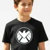Camiseta Preta Infantil Unissex Shield mlc