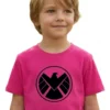 Camiseta Rosa Infantil Unissex Shield mlc