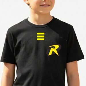 1 Camiseta Preta Infantil Unissex Robin mlc