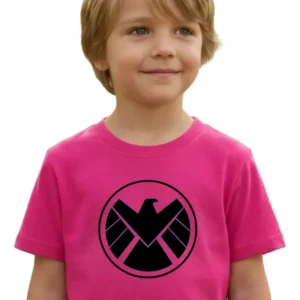 1 Camiseta Rosa Infantil Unissex Shield mlc