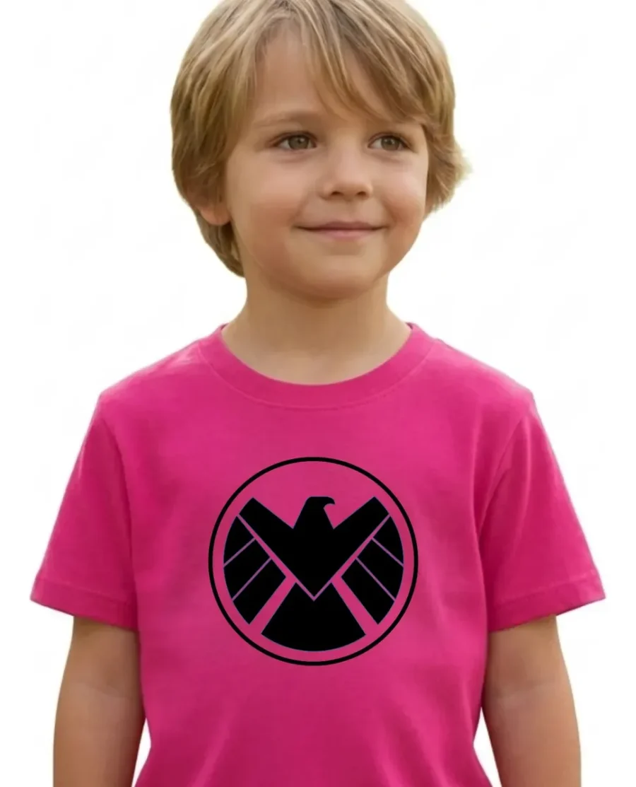 Camiseta Rosa Infantil Unissex Shield mlc