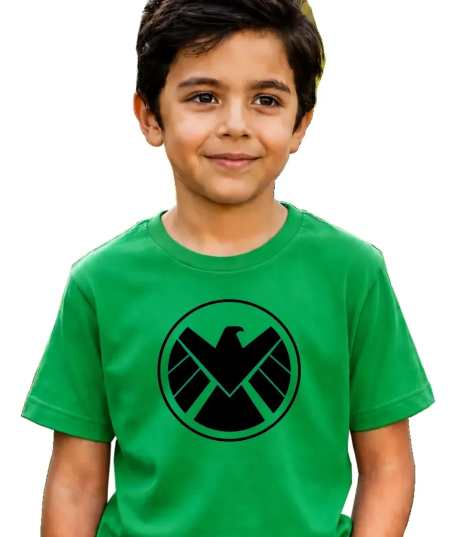 Camiseta Verde Infantil Unissex Shield mlc