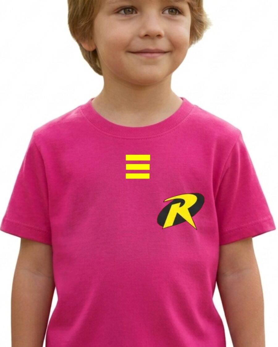 Camiseta Rosa Infantil Unissex Robin mlc