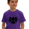 Camiseta Roxa Infantil Unissex Shield mlc