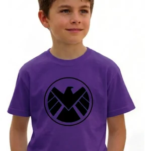 1 Camiseta Roxa Infantil Unissex Shield mlc