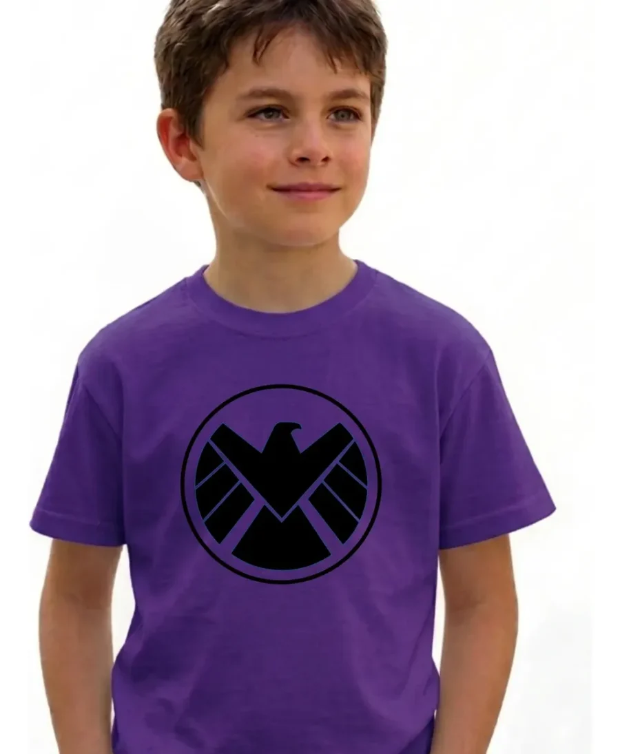Camiseta Roxa Infantil Unissex Shield mlc