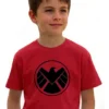 Camiseta Vermelha Infantil Unissex Shield mlc