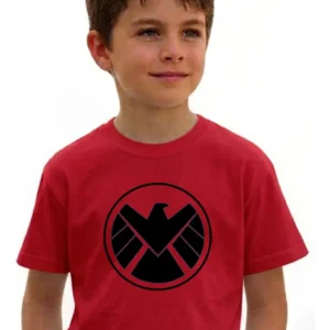 1 Camiseta Vermelha Infantil Unissex Shield mlc