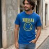 Camiseta Azul Adulto Unissex Nirvana spe