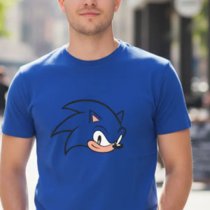 Camiseta Azul Adulto Unissex Sonic the Hedgehog mlc