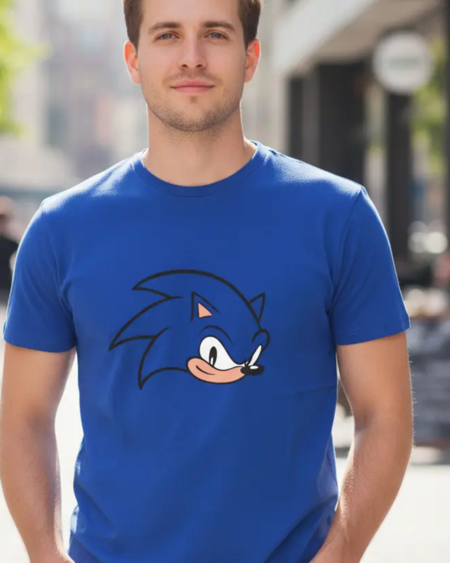 1 Camiseta Azul Adulto Unissex Sonic the Hedgehog mlc
