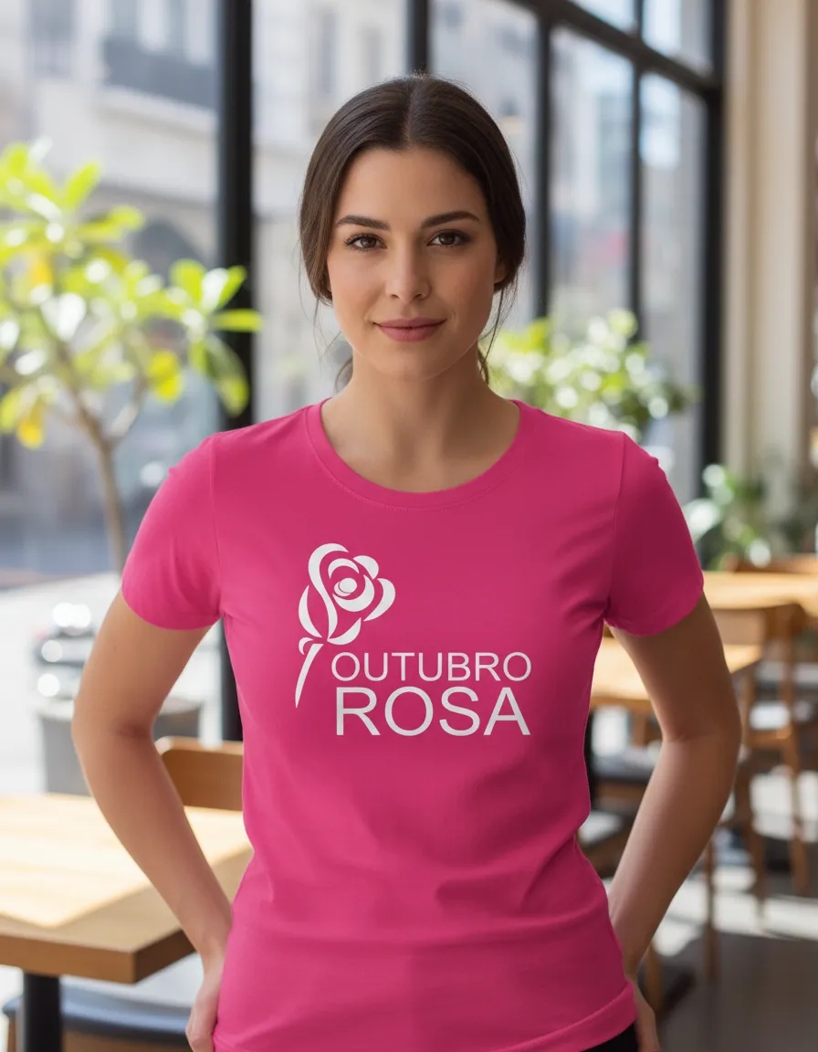 Camiseta Rosa Baby Look Feminina Outubro Rosa mlc