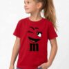 1 Camiseta Vermelha Infantil Unissex Piscadinha Divertida mlc