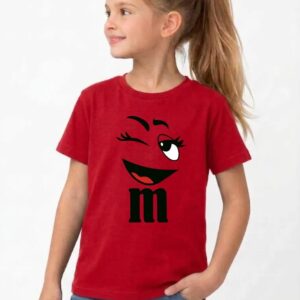 1 Camiseta Vermelha Infantil Unissex Piscadinha Divertida mlc