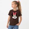 1 Camiseta Manga Curta Marrom Infantil Unissex Minnie Mouse mlc