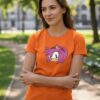 Camiseta Laranja Adulto Baby Look Feminina Amy Rose Sonic mlc