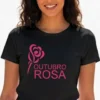Camiseta Preta Baby Look Feminina Outubro Rosa mlc