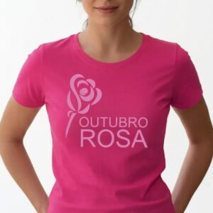 1 Camiseta Rosa Logo Rosa Baby Look Feminina Outubro Rosa mlc
