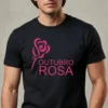 Camiseta Preta Tradicional Adulto Unissex Outubro Rosa mlc
