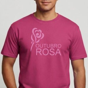 1 Camiseta Rosa Logo Rosa Tradicional Adulto Unissex Outubro Rosa mlc