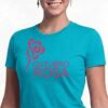 Camiseta Azul-turquesa Baby Look Feminina Outubro Rosa spe