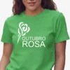 Camiseta Verde Baby Look Feminina Outubro Rosa mlc
